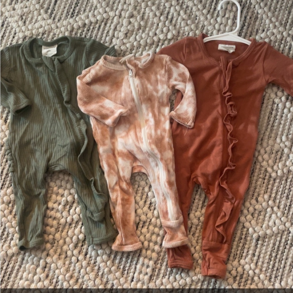 Kids One Piece Set - Green, Pink, and Rust